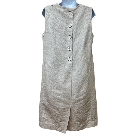 'S MAX MARA Alda Striped Cotton Silk Button Back Dress Size‎ US 8 - Picture 3 of 14